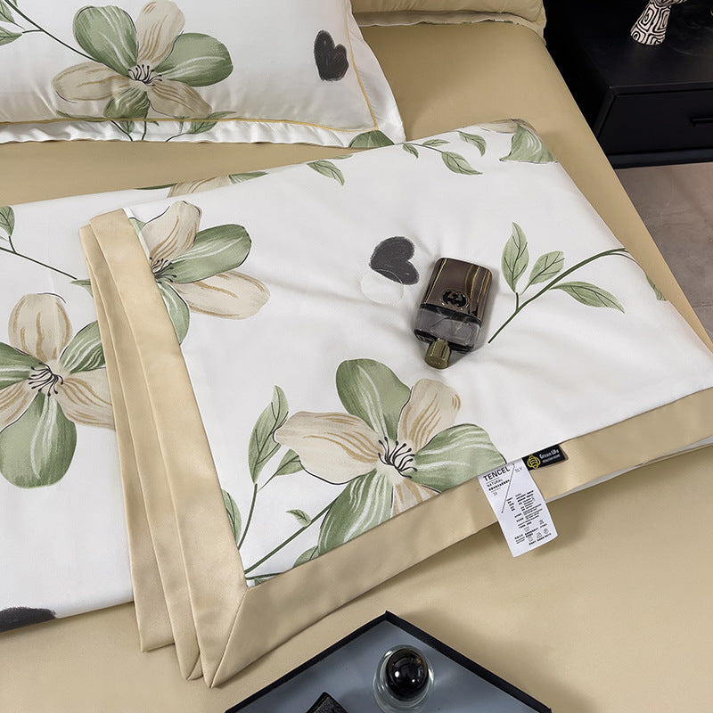 Summer Lightweight Silk Air Conditioning Quilt Set (4pcs)