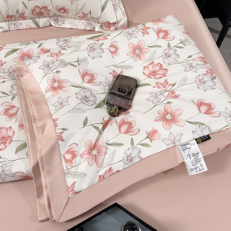 Summer Lightweight Silk Air Conditioning Quilt Set (4pcs)