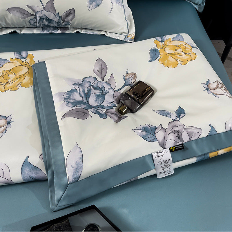 Summer Lightweight Silk Air Conditioning Quilt Set (4pcs)