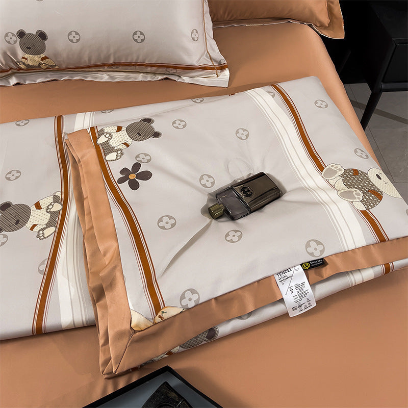 Summer Lightweight Silk Air Conditioning Quilt Set (4pcs)