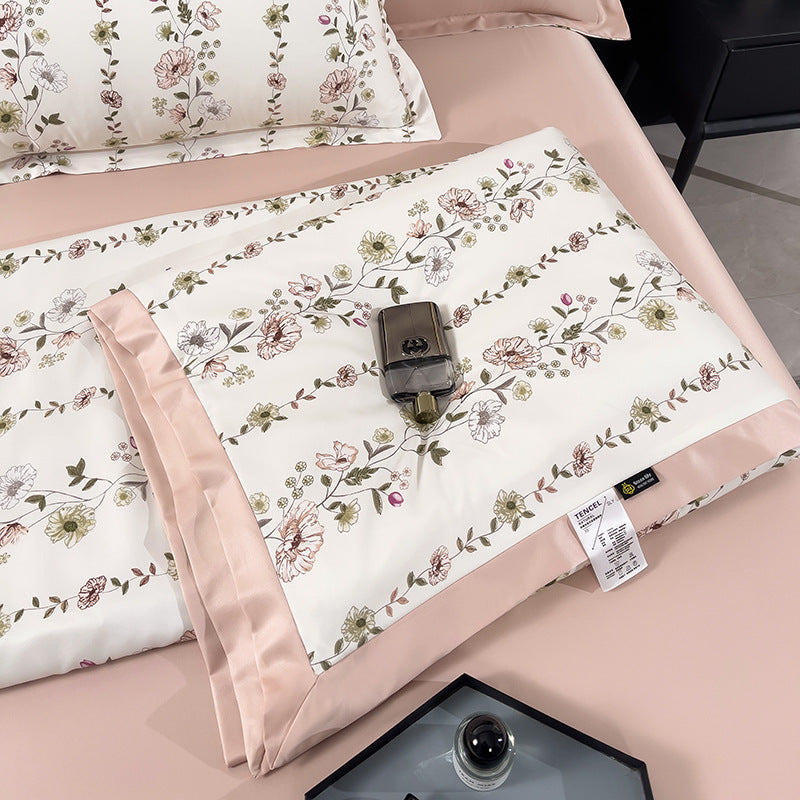 Summer Lightweight Silk Air Conditioning Quilt Set (4pcs)