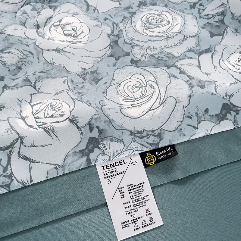 Summer Lightweight Silk Air Conditioning Quilt Set (4pcs)