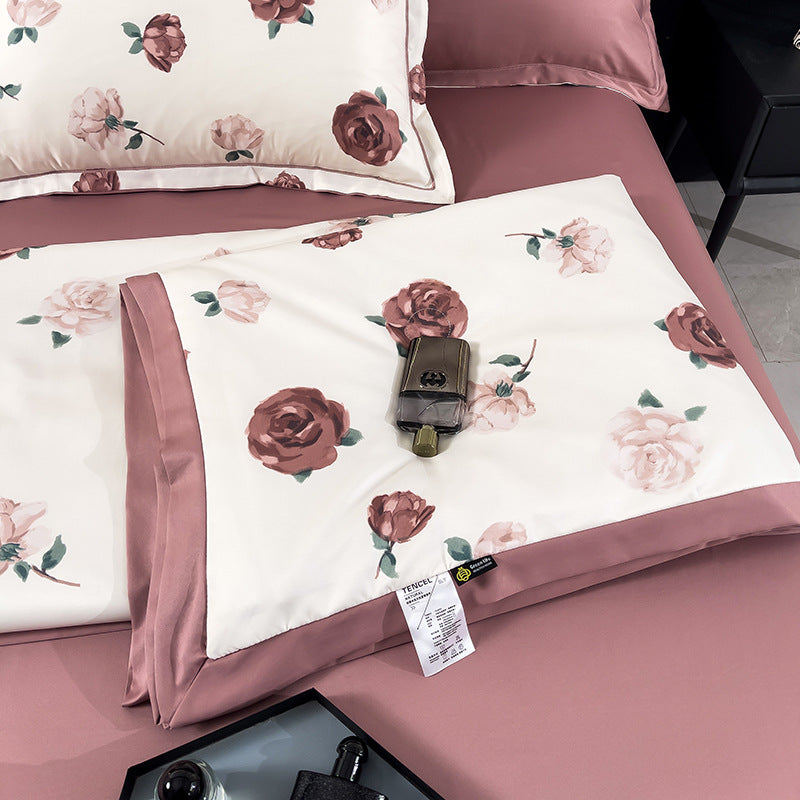 Summer Lightweight Silk Air Conditioning Quilt Set (4pcs)