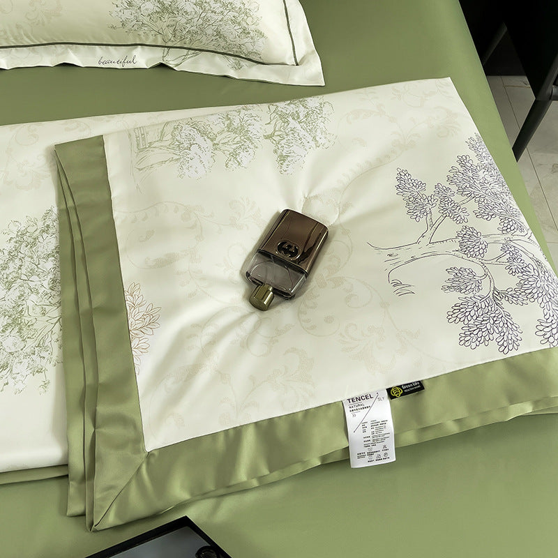 Summer Lightweight Silk Air Conditioning Quilt Set (4pcs)