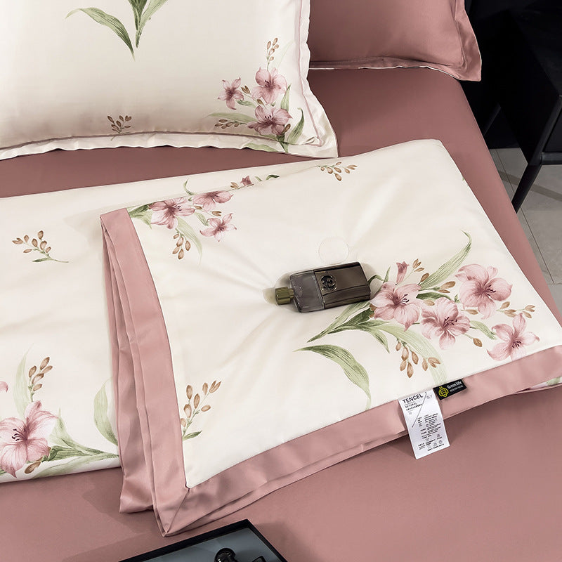 Summer Lightweight Silk Air Conditioning Quilt Set (4pcs)