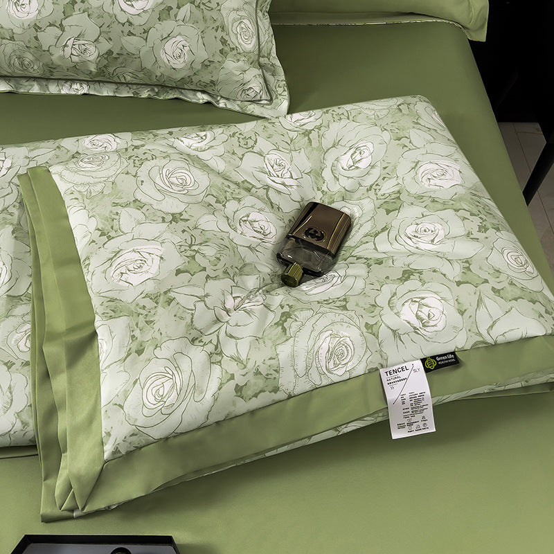 Summer Lightweight Silk Air Conditioning Quilt Set (4pcs)